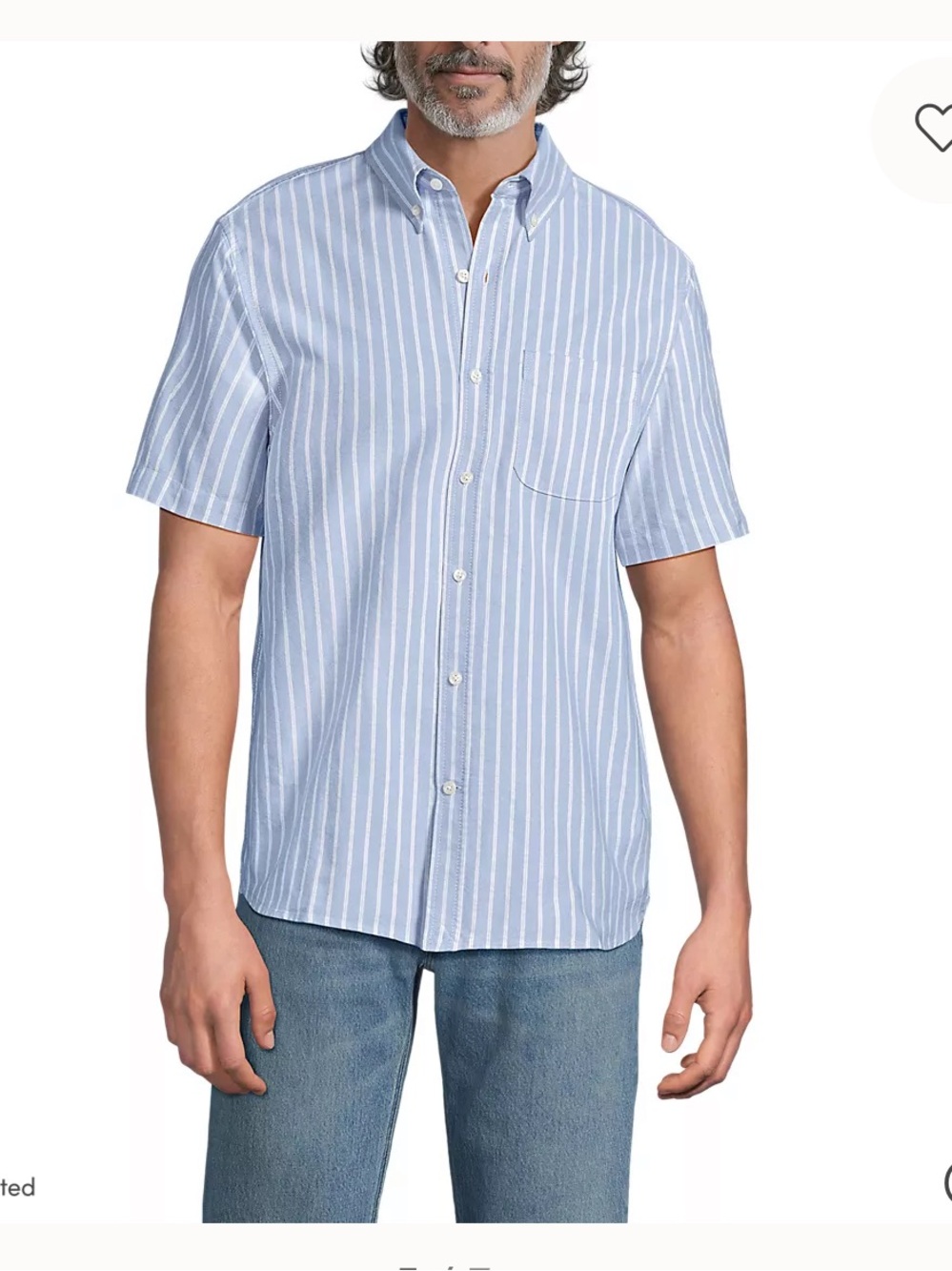NWT Land’s End Men's Short Sleeve Sail Rigger Oxford Shirt - original packaging